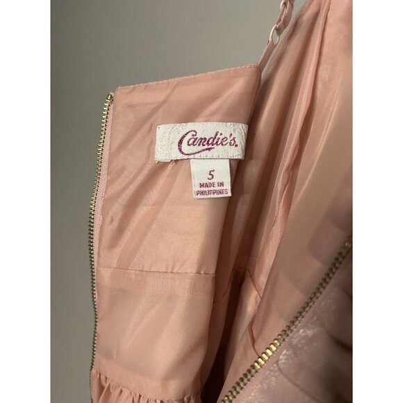 Candies Y2K Pink Babydoll Junior Prom Dress Size S  Shimmer Spaghetti Straps - Picture 5 of 8
